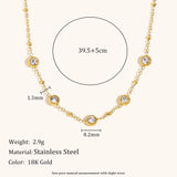 Asymmetric Bead Zircon Pendant Necklace – Waterproof 18K Gold Plated Necklace | Ezra Gems