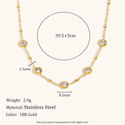 Asymmetric Bead Zircon Pendant Necklace – Waterproof 18K Gold Plated Necklace | Ezra Gems