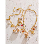 Shell Resin Ocean Charm Pendant Necklace – Waterproof 18K Gold Plated Necklace | Ezra Gems