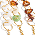 Resin Acrylic Round Statement Necklace – Waterproof 18K Gold Plated Necklace | Ezra Gems