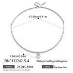 Zircon Charm Rigid Collar Necklace – Waterproof 18K Gold Plated Necklace | Ezra Gems