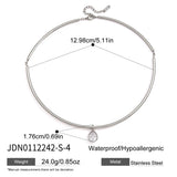 Zircon Charm Rigid Collar Necklace – Waterproof 18K Gold Plated Necklace | Ezra Gems