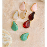 Resin Water Drop Stud Earrings – Waterproof 18K Gold Plated Earrings | Ezra Gems