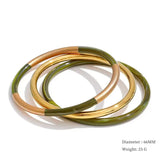 3-Circle Resin Bangle Set