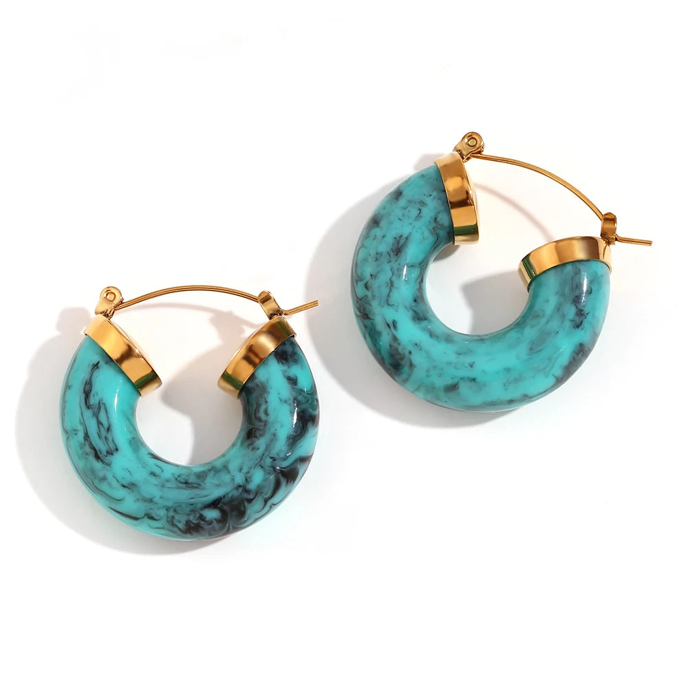 Acrylic Round Tube Hoop Earrings