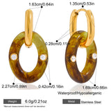 Vintage Resin Drop Earrings – Waterproof 18K Gold Plated Earrings | Ezra Gems