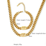 Double D Chain Necklace & Bracelet Set