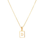 Mother of Pearl Initial Necklace – Waterproof 18K Gold Plated Necklace | Ezra Gems