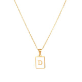 Mother of Pearl Initial Necklace – Waterproof 18K Gold Plated Necklace | Ezra Gems