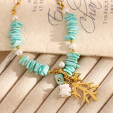 Bohemian Coral Natural Stone Necklace – Waterproof 18K Gold Plated Necklace | Ezra Gems