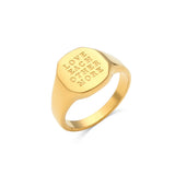 Engraved Letter Word Ring