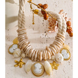 Braided Rope Resin Portrait Charm Necklace – Waterproof 18K Gold Plated Necklace | Ezra Gems