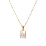 Mother of Pearl Initial Necklace – Waterproof 18K Gold Plated Necklace | Ezra Gems