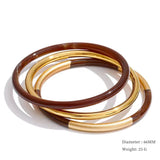 3-Circle Resin Bangle Set