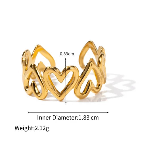 Mixed Link Open Stacking Ring – Waterproof 18K Gold Plated Ring | Ezra Gems