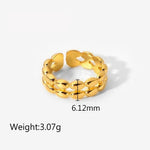 Mixed Link Open Stacking Ring – Waterproof 18K Gold Plated Ring | Ezra Gems