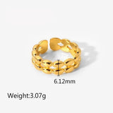 Mixed Link Open Stacking Ring – Waterproof 18K Gold Plated Ring | Ezra Gems