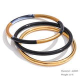 3-Circle Resin Bangle Set