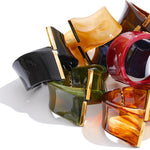 Acrylic Wide Statement Bangle – Waterproof 18K Gold Plated Bracelet | Ezra Gems