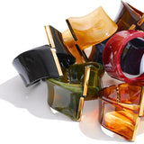 Acrylic Wide Statement Bangle – Waterproof 18K Gold Plated Bracelet | Ezra Gems