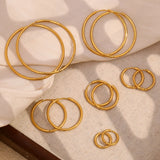 Minimalist Round Loop Hoop Earrings – Waterproof 18K Gold Plated Earring | Ezra Gems