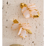 Fairy Resin Flower Petal Drop Earrings – Waterproof 18K Gold Plated Earrings | Ezra Gems