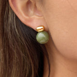 Green Resin Stud Earrings