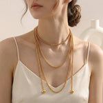 Multi-Layer Square Pearl Necklace – Waterproof 18K Gold Plated Necklace | Ezra Gems