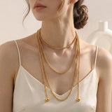 Multi-Layer Square Pearl Necklace – Waterproof 18K Gold Plated Necklace | Ezra Gems