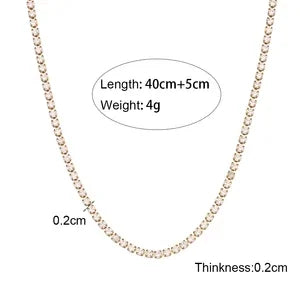 AAA Zircon Tennis Jewelry – Waterproof 18K Gold Plated Necklace and Bracelet | Ezra Gems