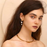 Starfish Shell Pearl Tassel Earrings – Waterproof 18K Gold Plated Earrings | Ezra Gems