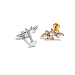 Shiny Cubic Zirconia Flat Back Earring – Waterproof 18K Gold Plated Earring | Ezra Gems