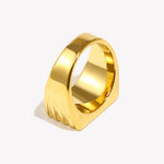 Snake Sunburst Signet Ring – Waterproof 18K Gold Plated Ring | Ezra Gems