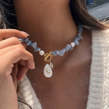 Resin Zircon Pendant Necklace