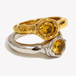 Champagne Zircon Thin Band Ring – Waterproof 18K Gold Plated Ring | Ezra Gems