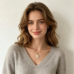 Mother of Pearl Initial Necklace – Waterproof 18K Gold Plated Necklace | Ezra Gems