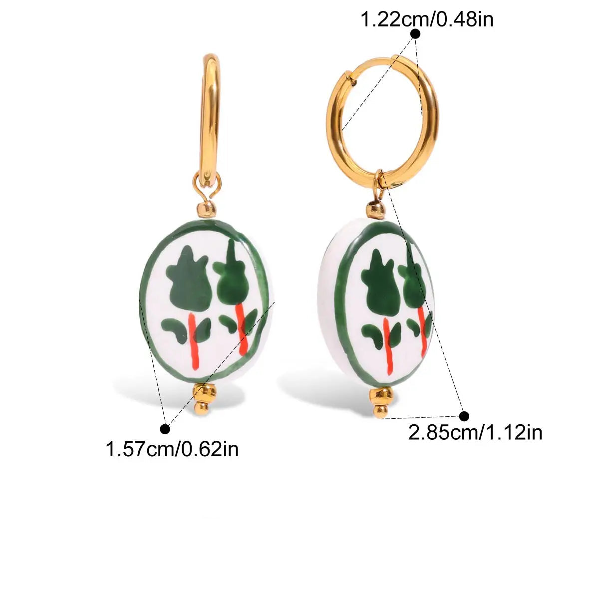 Dainty Ceramic Hoop Earrings