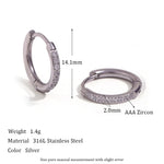 Rounded Edges Cubic Zirconia Hoop Earrings – Waterproof 18K Gold Plated Earrings | Ezra Gems