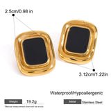 Black Stone Statement Earrings