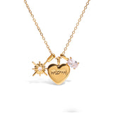 Heart Star Zircon Charm Necklace – Waterproof 18K Gold Plated Necklace | Ezra Gems