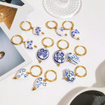 Dainty Ceramic Hoop Earrings - Earrings