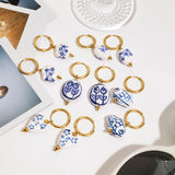 Dainty Ceramic Hoop Earrings - Earrings