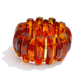 Wide Acrylic Resin Stretch Bangle – Waterproof 18K Gold Plated Bracelet | Ezra Gems