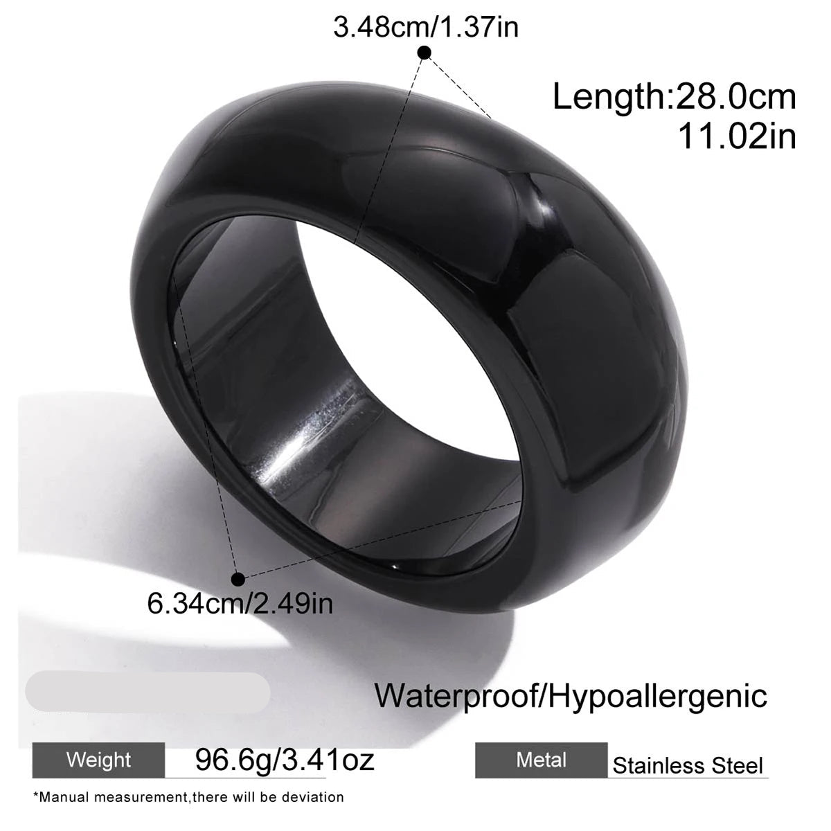 Chunky Geometric Resin Wide Bangle – Waterproof 18K Gold Plated Bracelet | Ezra Gems