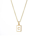 Mother of Pearl Initial Necklace – Waterproof 18K Gold Plated Necklace | Ezra Gems