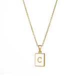 Mother of Pearl Initial Necklace – Waterproof 18K Gold Plated Necklace | Ezra Gems