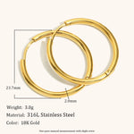 Classic Stainless Steel Hoop Earrings – Waterproof 18K Gold Plated Earrings | Ezra Gems