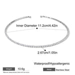 White Zirconia Tennis Collar Choker – Waterproof 18K Gold Plated Necklace | Ezra Gems