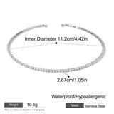 White Zirconia Tennis Collar Choker – Waterproof 18K Gold Plated Necklace | Ezra Gems