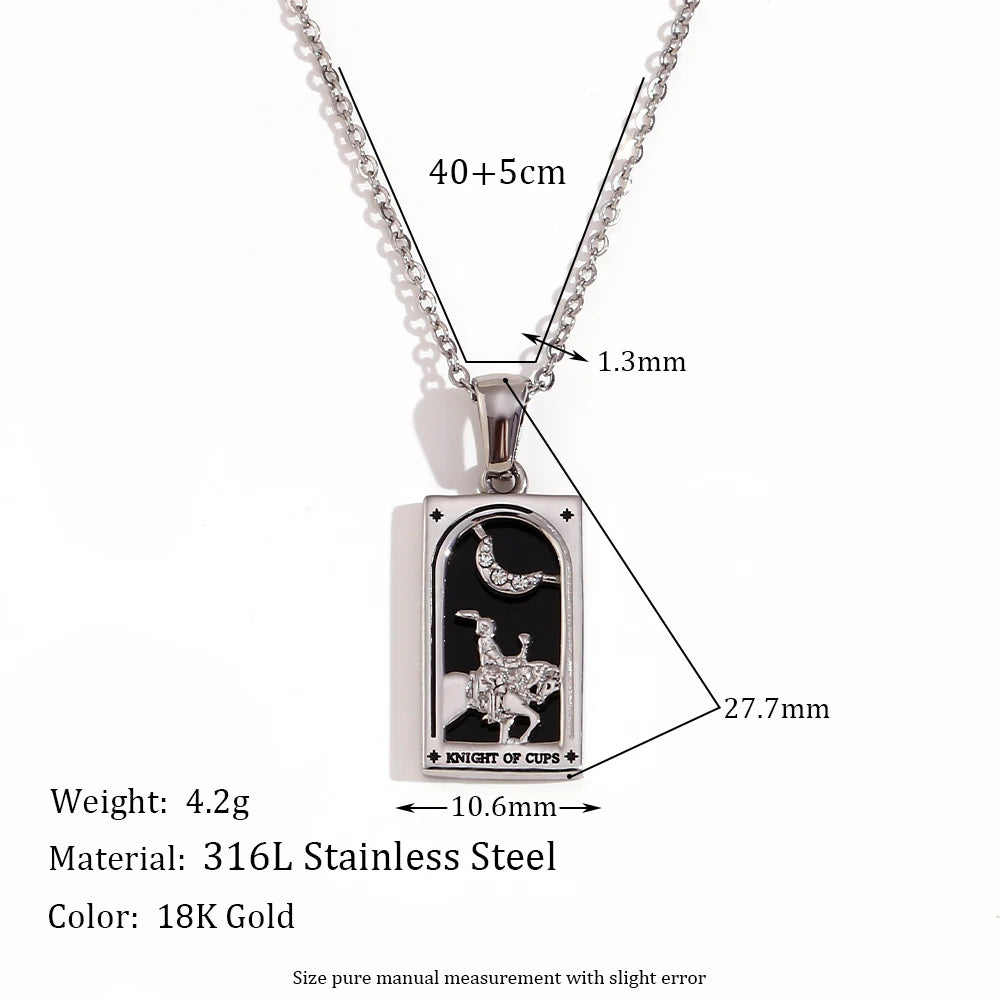 Tarot Card Pendant Necklace – Waterproof 18K Gold Plated Necklace | Ezra Gems